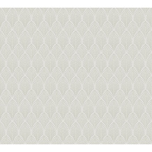 AS Création Vliestapete Pop Style Art Deco Tapete weiß metallic 374841 10,05 m x 0,53 m