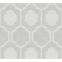 AS Création Vliestapete Pop Style geometrische Tapete grau metallic beige 374792 10,05 m x 0,53 m