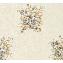 AS Création Vliestapete Romantico Tapete romantisch floral creme grau braun 372253 10,05 m x 0,53 m