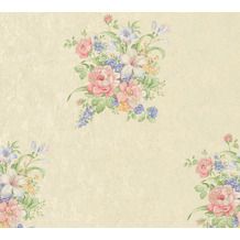 AS Création Vliestapete Romantico Tapete romantisch floral creme rosa grün 372251 10,05 m x 0,53 m