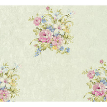 AS Création Vliestapete Romantico Tapete romantisch floral grün rosa 372255 10,05 m x 0,53 m