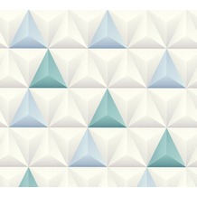 AS Création Vliestapete Scandinavian 2 Tapete in 3D Optik geometrisch blau grau weiß 361862 10,05 m x 0,53 m