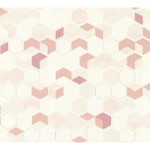 AS Création Vliestapete Scandinavian 2 Tapete in 3D Optik geometrisch rot rosa weiß 366832 10,05 m x 0,53 m