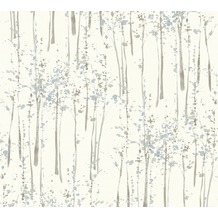 AS Création Vliestapete Scandinavian 2 Tapete mit Baum Muster blau grau weiß 957861 10,05 m x 0,53 m