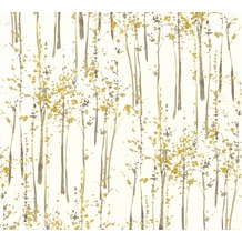 AS Création Vliestapete Scandinavian 2 Tapete mit Baum Muster gelb grau weiß 957862 10,05 m x 0,53 m