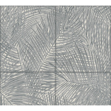 AS Création Vliestapete Sumatra Tapete mit Palmenblättern grau schwarz weiß 373722 10,05 m x 0,53 m