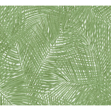 AS Création Vliestapete Sumatra Tapete mit Palmenblättern grün weiß 373715 10,05 m x 0,53 m