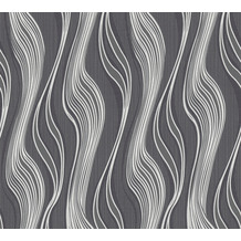 AS Création Vliestapete Trendwall Tapete gestreift grau metallic schwarz 371416 10,05 m x 0,53 m