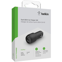 Belkin Dual USB-A Kfz-Ladegerät, 24W, schwarz