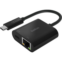 Belkin USB-C auf Gigabit-Ethernet-Adapter, 60W PD, schwarz
