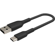 Belkin USB-C/USB-A Kabel ummantelt, 15cm, schwarz