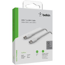 Belkin USB-C/USB-C Kabel ummantelt, 1m, weiß
