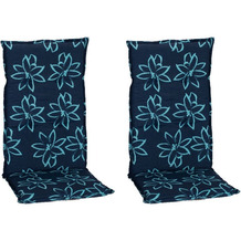 BEO 2er Set Auflage Bunde M134 Blume hell-blau für Hochlehner-Stühle