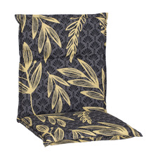 BEO Saumauflage ,grau mit goldenen Blättern, Sitzauflage für Niedriglehner-Stühle