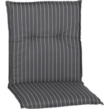 BEO Saumenauflage für Niedriglehnerstühle - Belm - graues Polster mit weißen Streifen M050