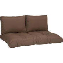 BEO Set Loungekissen 120x80 +2x 60x40cm, braun, Couch aus Europaletten