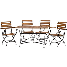 acamp Tisch 120x80cm + 2 Sessel + 2 Stühle
