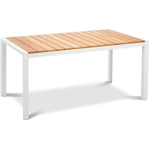 Best Tisch Paros 160x90cm weiss/Teakholz Gartentisch