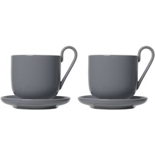 blomus RO Kaffeetassen Set 4tlg. für 2 Personen, grau/sharkskin