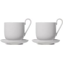 blomus RO Kaffeetassen Set 4tlg. für 2 Personen, weiß/nimbus cloud Ø 8,5 cm