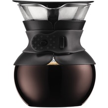 Bodum POUR OVER Kaffeebereiter mit goldfarbigem Filter, kurze Tülle, 0.5 l, 17 oz schwarz