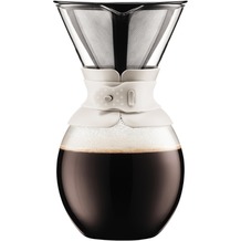 Bodum POUR OVER Kaffeebereiter mit permanentfilter, kurze Tülle, 1.5 l cremefarben