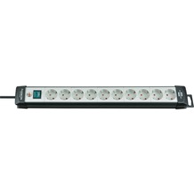 Brennenstuhl Premium-Line 10fach, 3m H05VV-F3G1,5 mit Schalter, Schwarz-Lichtgrau