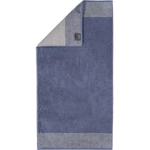 cawö Handtuch nachtblau 50 x 100 cm, Querstreifen am Saum