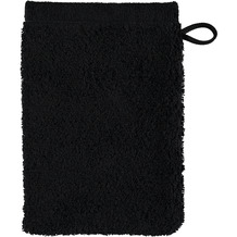 cawö Lifestyle Uni schwarz Waschhandschuh 16 x 22 cm