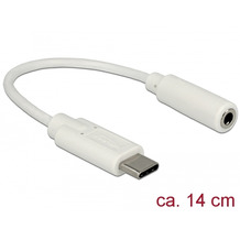 DeLock Adapter Audio USB Type-C™ Stecker > Klinkenbuchse 14 cm weiß
