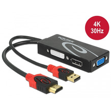DeLock Adapter HDMI Stecker > DVI / VGA / Displayport Buchse 4K schwarz