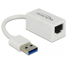 DeLock Adapter USB 3.0 Typ-A > 1 x Gigabit LAN RJ45 kompakt weiß