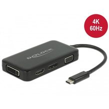 DeLock Adapter USB Type-C Stecker > VGA / HDMI /DVI/ DisplayPort Buchse schwarz