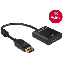 DeLock Adapterkabel DisplayPort 1.2 Stecker > HDMI Buchse, schwarz, breit