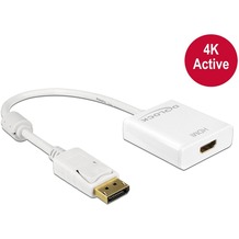 DeLock Adapterkabel DisplayPort 1.2 Stecker > HDMI Buchse, weiß, breit