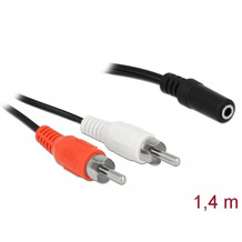 DeLock Audio Kabel 2 x Cinchstecker zu 1 x 3,5 mm 3 Pin Klinkenbuchse 1,4 m