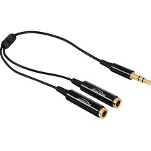 DeLock Kabel Audio Klinkenstecker 3,5 mm &gt; 2 x Klinkenbuchse schwarz