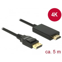 DeLock Kabel Displayport 1.2 Stecker > HDMI-A Stecker 5 m schwarz 4K