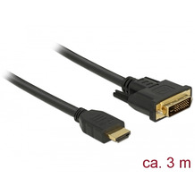 DeLock Kabel DVI 24+1 Stecker > HDMI-A Stecker 3,0 m
