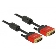 DeLock Kabel DVI 24+1 Stecker > Stecker rot Premium 5 m