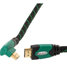 DeLock Kabel HDMI A-A 1.4 gewinkelt rechts grün 1m