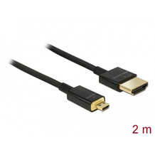 DeLock Kabel HDMI A Stecker > HDMI Micro D Stecker 3D 4K 2 m