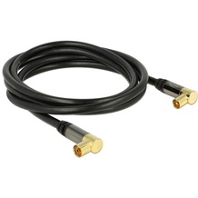 DeLock Kabel IEC Stecker 90° > IEC Buchse 90°, RG-6/U 2m