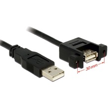 DeLock Kabel USB 2.0 A Stecker &gt; USB 2.0 A Buchse 1m mit Schraubverbindung