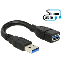 DeLock Kabel USB 3.0-A Stecker > Buchse ShapeCable 15 cm
