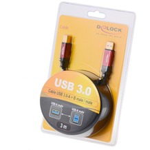 DeLock Kabel USB 3.0 rot Premium A-B St/St 3.0m DL