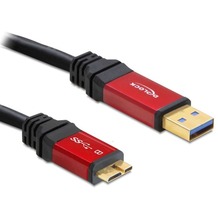 DeLock Kabel USB 3.0 rot Premium A > micro-B 2.0m