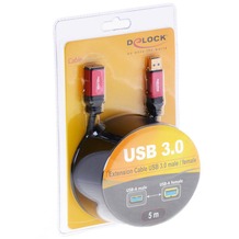 DeLock Kabel USB 3.0 rot Premium Verlängerung 5m DL