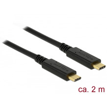DeLock Kabel USB 3.1 Gen 1 USB Type-C™ St. > USB Type-C™ St. E-Marker 2m schwarz