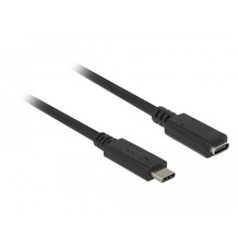 DeLock Kabel USB 3.1 USB Type-C St.>USB Type-C Buchse Verlängerung 1m schwarz